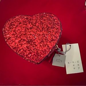 Red Heart Sparkle Jewelry Case